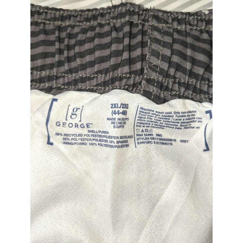 George Mens At The Knee Swim Trunks Grey Striped 2XL (44-46) - Picture 5 of 5
